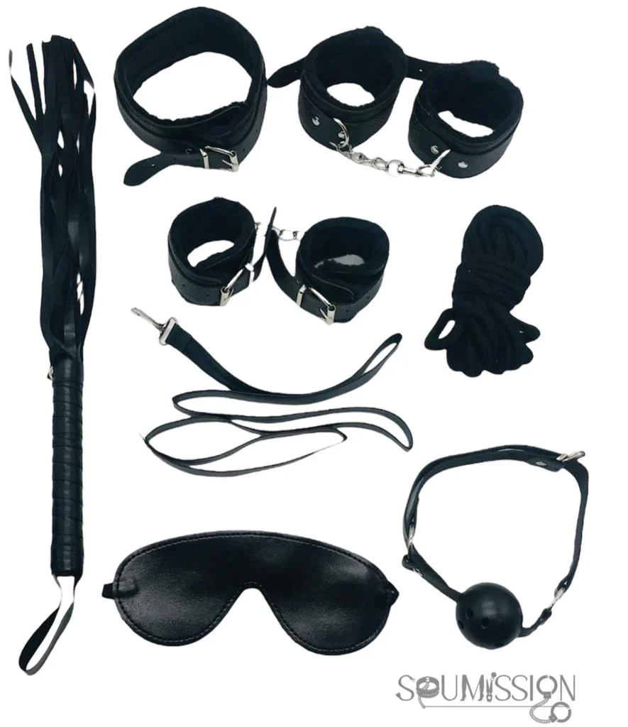 Kit Bondage 7 Piezas (Color Disponible: Negro y Rojo)